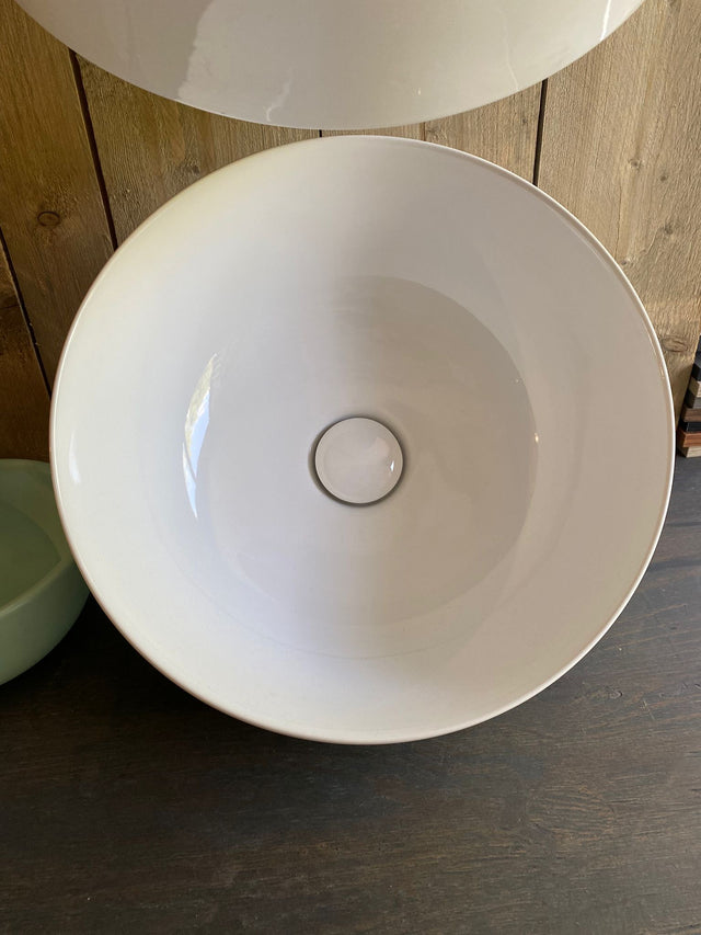 Showmodel Ink Disko opbouw waskom diameter 40cm keramiek glanswit