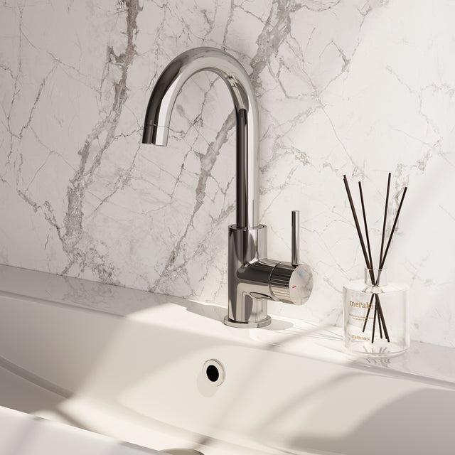 BRAUER Stripe hoge opbouw wastafelmengkraan met draaibare ronde uitloop model A chroom 5-CE-003-R5