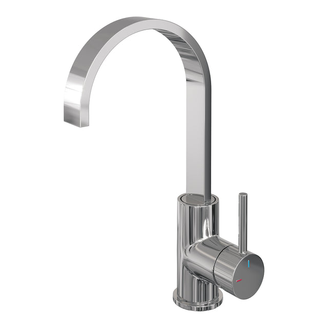 BRAUER Stripe hoge opbouw wastafelmengkraan met draaibare platte uitloop model A chroom 5-CE-003-S5