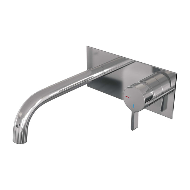 BRAUER Chrome Edition inbouw wastafelmengkraan met gebogen uitloop en afdekplaat model E1 chroom