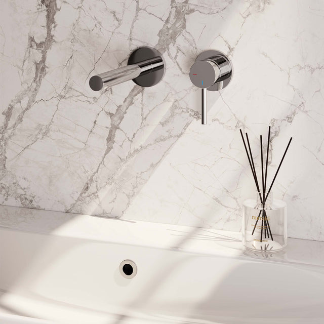 BRAUER Chrome Edition inbouw wastafelmengkraan met rechte uitloop en rozetten model A1 chroom