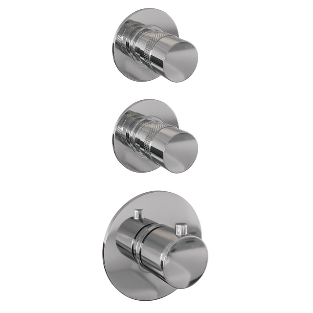 BRAUER Chrome Edition thermostatische inbouw regendouche SET 20 met 30 cm douchekop en rechte muurarm en 3-standen handdouche en doucheslang en geïntegreerde glijstang chroom