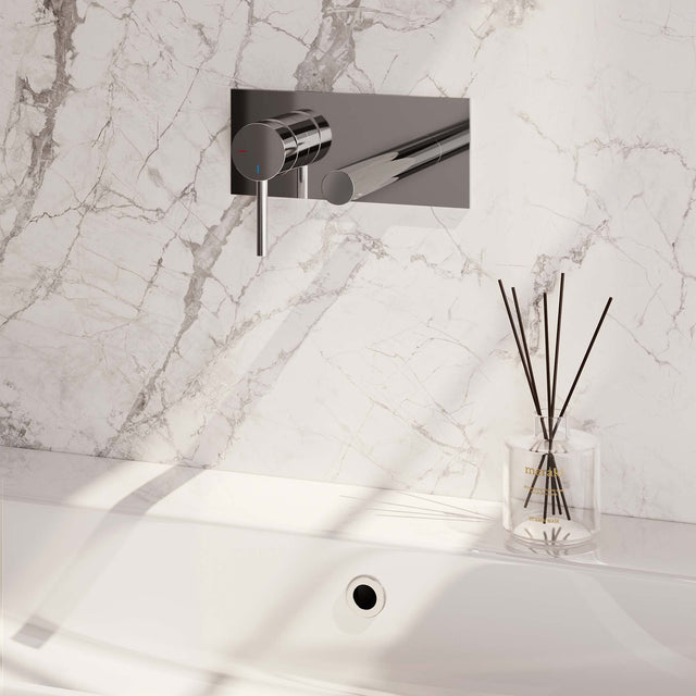 BRAUER Chrome Edition inbouw wastafelmengkraan met rechte uitloop en afdekplaat model A2 chroom