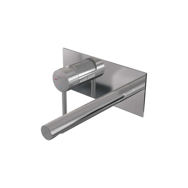 BRAUER Chrome Carving inbouw wastafelmengkraan met rechte uitloop en afdekplaat model A2 chroom 5-CE-083-S6