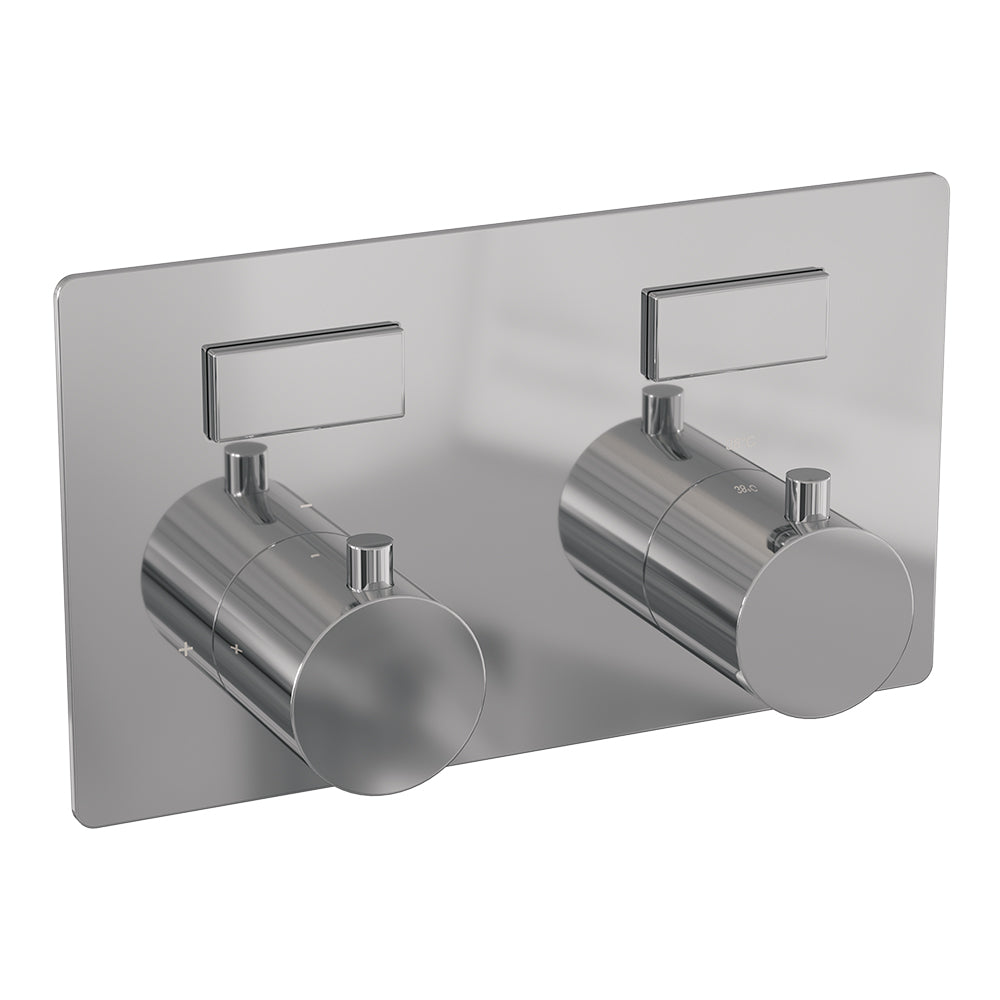BRAUER Chrome Edition 2-weg inbouwthermostaat met drukknoppen met in- en afbouwdelen chroom