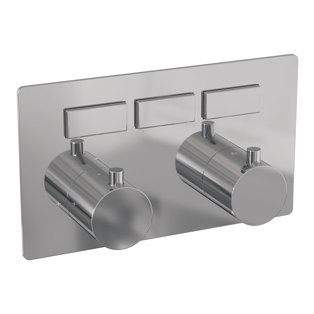 BRAUER Chrome Edition 3-weg inbouwthermostaat met drukknoppen met in- en afbouwdelen chroom