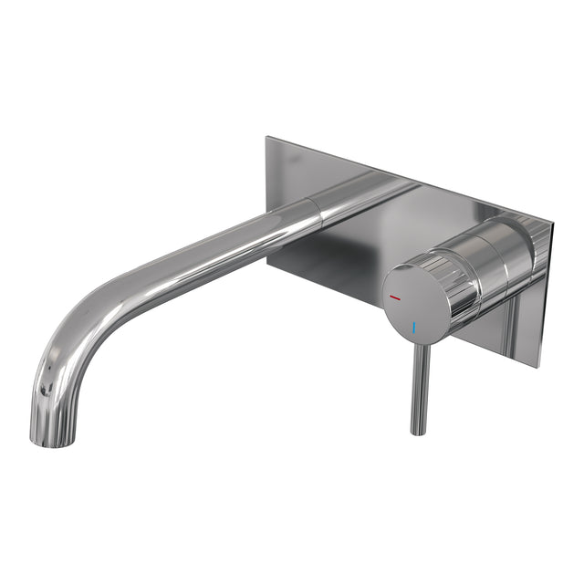 BRAUER Stripe inbouw wastafelmengkraan met gebogen uitloop en afdekplaat model A1 chroom 5-CE-329