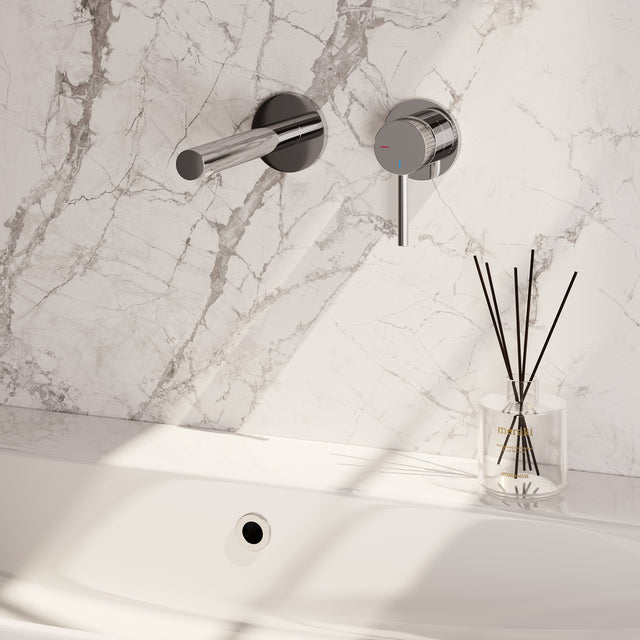 BRAUER Stripe inbouw wastafelmengkraan met rechte uitloop en rozetten model A1 chroom 5-CE-331