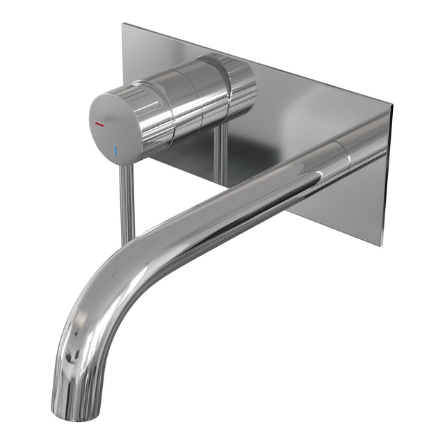 BRAUER Stripe inbouw wastafelmengkraan met gebogen uitloop en afdekplaat model A2 chroom 5-CE-333