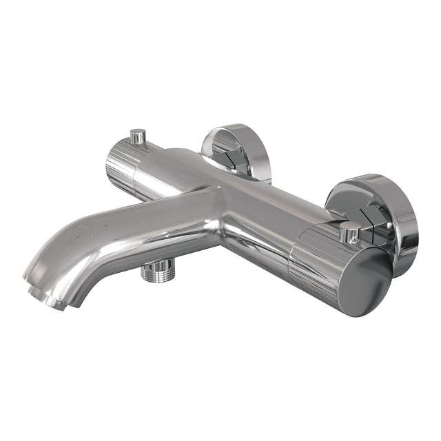 BRAUER Stripe opbouw baddouche thermostaatkraan SET 02 met glijstang en 3-standen handdouche en doucheslang chroom 5-CE-341