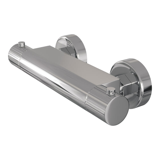 BRAUER Stripe opbouw douche thermostaatkraan SET 01 met glijstang en staaf handdouche en doucheslang chroom 5-CE-345