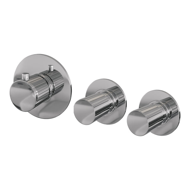 BRAUER Stripe inbouwthermostaat en 2 stopkranen met in- en afbouwdelen chroom 5-CE-350