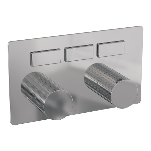 BRAUER Stripe 3-weg inbouwthermostaat met drukknoppen met in- en afbouwdelen chroom 5-CE-356