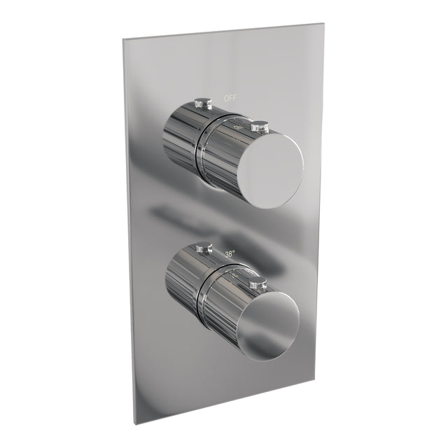 BRAUER Stripe thermostatische inbouw regendouche 3-weg rechthoekig SET 22 met 25 cm douchekop en rechte muurarm en 3-standen handdouche en doucheslang en geïntegreerde glijstang chroom 5-CE-407