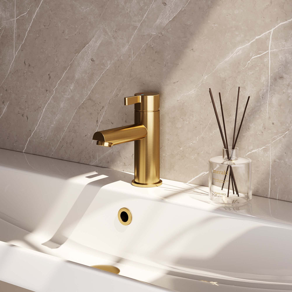 BRAUER Gold Edition lage opbouw wastafelmengkraan model E goud geborsteld PVD