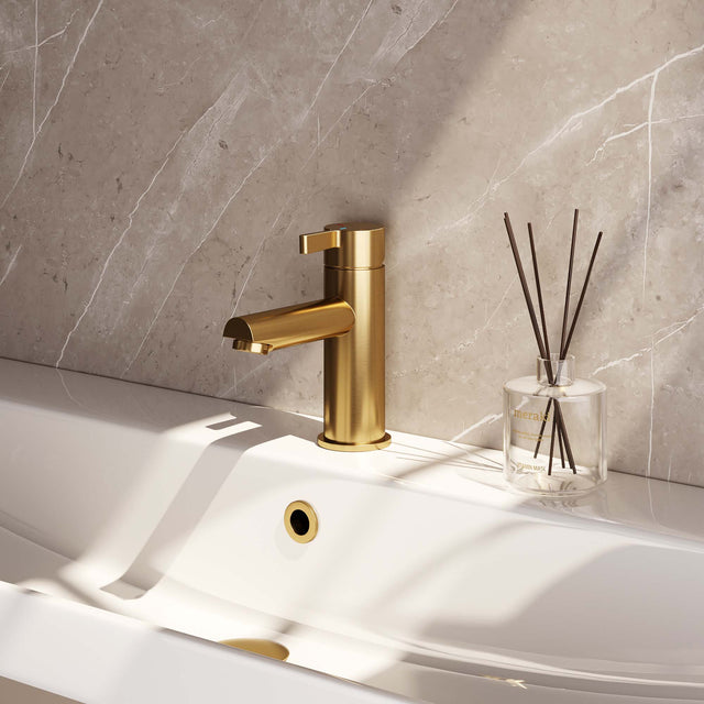 BRAUER Gold Edition lage opbouw wastafelmengkraan model E goud geborsteld PVD