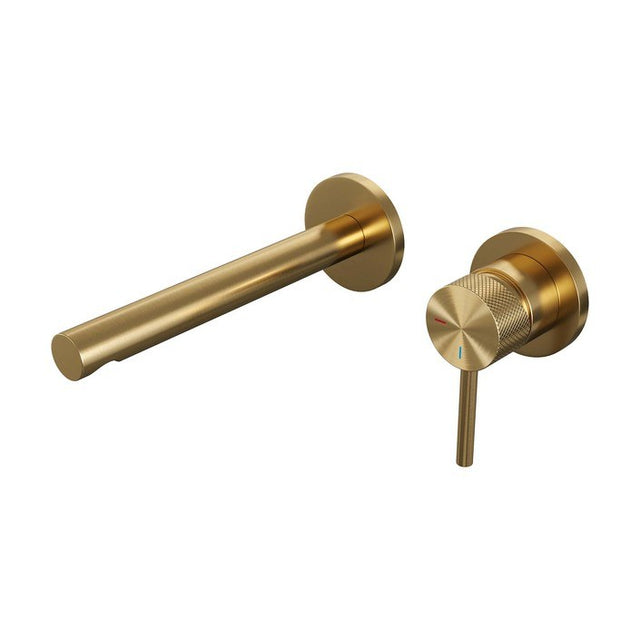 BRAUER Gold Carving inbouw wastafelmengkraan met rechte uitloop en rozetten model A1 goud geborsteld PVD 5-GG-004-S6-65