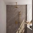 BRAUER Gold Edition thermostatische inbouw regendouche 3-weg omstelling SET 41 met 20 cm douchekop en plafondarm en staaf handdouche en doucheslang en geïntegreerde glijstang goud geborsteld PVD