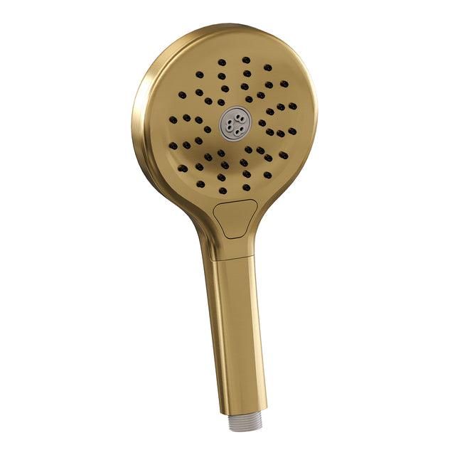 BRAUER Gold Edition thermostatische inbouw regendouche 3-weg omstelling SET 48 met 30 cm douchekop en plafondarm en 3-standen handdouche en doucheslang en geïntegreerde glijstang goud geborsteld PVD