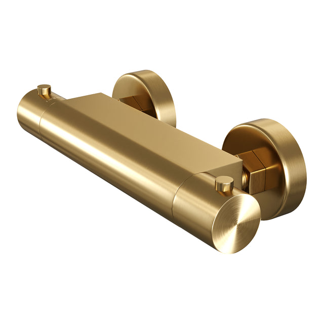 BRAUER Gold Edition opbouw douche thermostaatkraan SET 02 met glijstang en 3-standen handdouche en doucheslang goud geborsteld PVD 5-GG-236