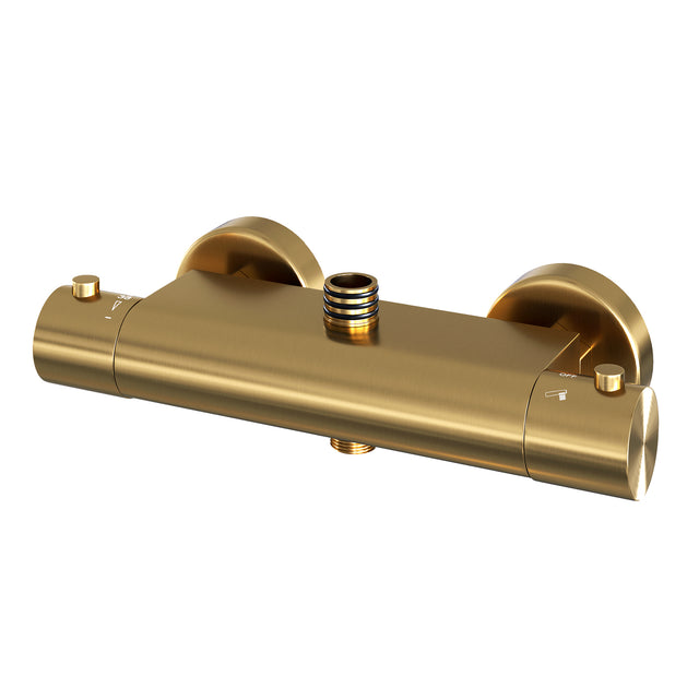 BRAUER Gold Edition opbouw thermostatische regendouche SET 01 met 20 cm hoofddouche en staaf handdouche en doucheslang goud geborsteld PVD 5-GG-239