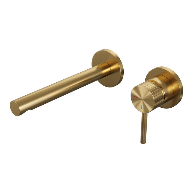 BRAUER Stripe inbouw wastafelmengkraan met rechte uitloop en rozetten model A1 goud geborsteld PVD 5-GG-331