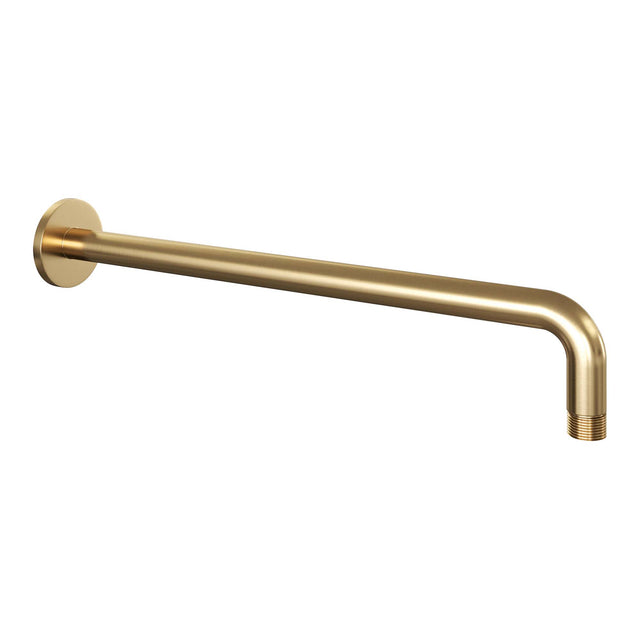 BRAUER Stripe thermostatische inbouw regendouche SET 02 met 25 cm douchekop en gebogen muurarm en staaf handdouche en doucheslang en wandaansluitbocht goud geborsteld PVD 5-GG-367