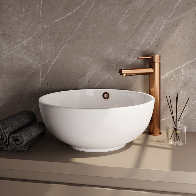 BRAUER Stripe verhoogde opbouw wastafelmengkraan model A koper geborsteld PVD 5-GK-002-HD7