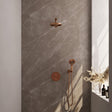 BRAUER Copper Edition thermostatische inbouw regendouche 3-weg rond SET 79 met 20 cm douchekop en rechte muurarm en 3-standen handdouche en doucheslang en wandaansluitbocht koper geborsteld PVD 5-GK-273