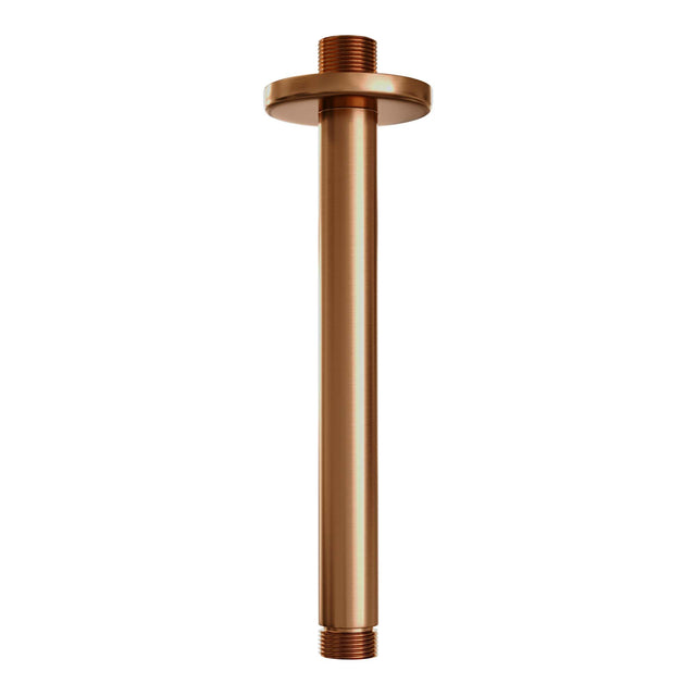 BRAUER Stripe thermostatische inbouw regendouche 3-weg rechthoekig SET 18 met 25 cm douchekop en plafondarm en 3-standen handdouche en doucheslang en wandaansluitbocht koper geborsteld PVD 5-GK-399