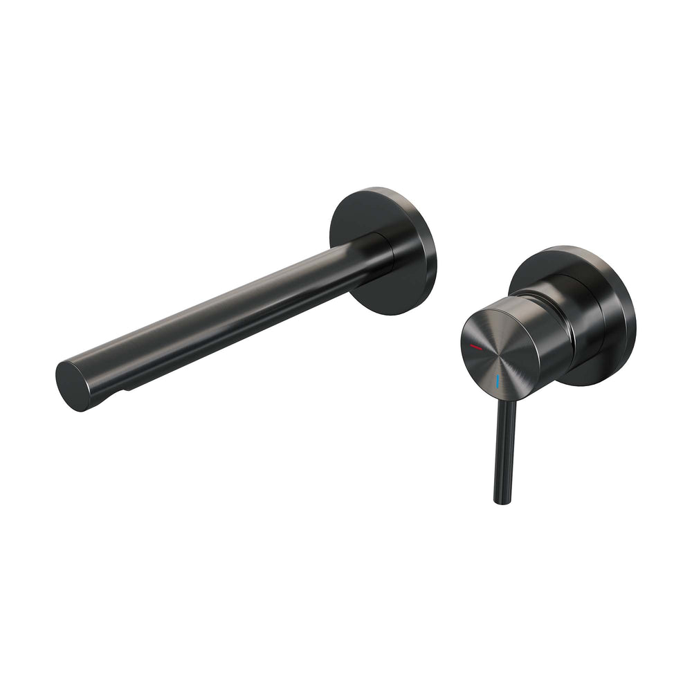 BRAUER Gunmetal Edition inbouw wastafelmengkraan met rechte uitloop en rozetten model A1 gunmetal geborsteld PVD