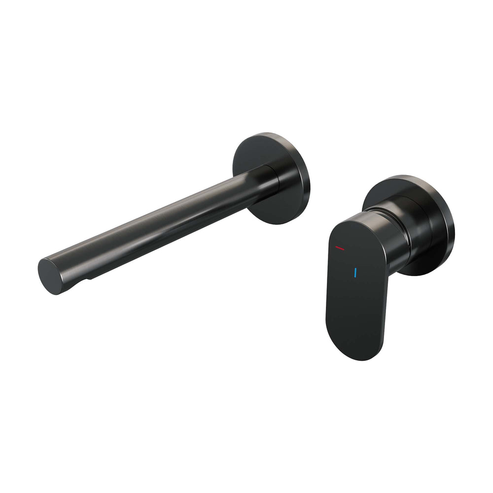 BRAUER Gunmetal Edition inbouw wastafelmengkraan met rechte uitloop en rozetten model C1 gunmetal geborsteld PVD