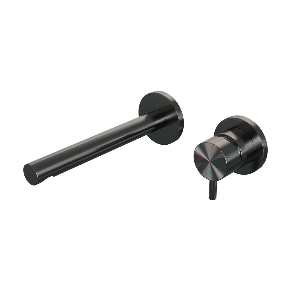BRAUER Gunmetal Edition inbouw wastafelmengkraan met rechte uitloop en rozetten model B1 gunmetal geborsteld PVD