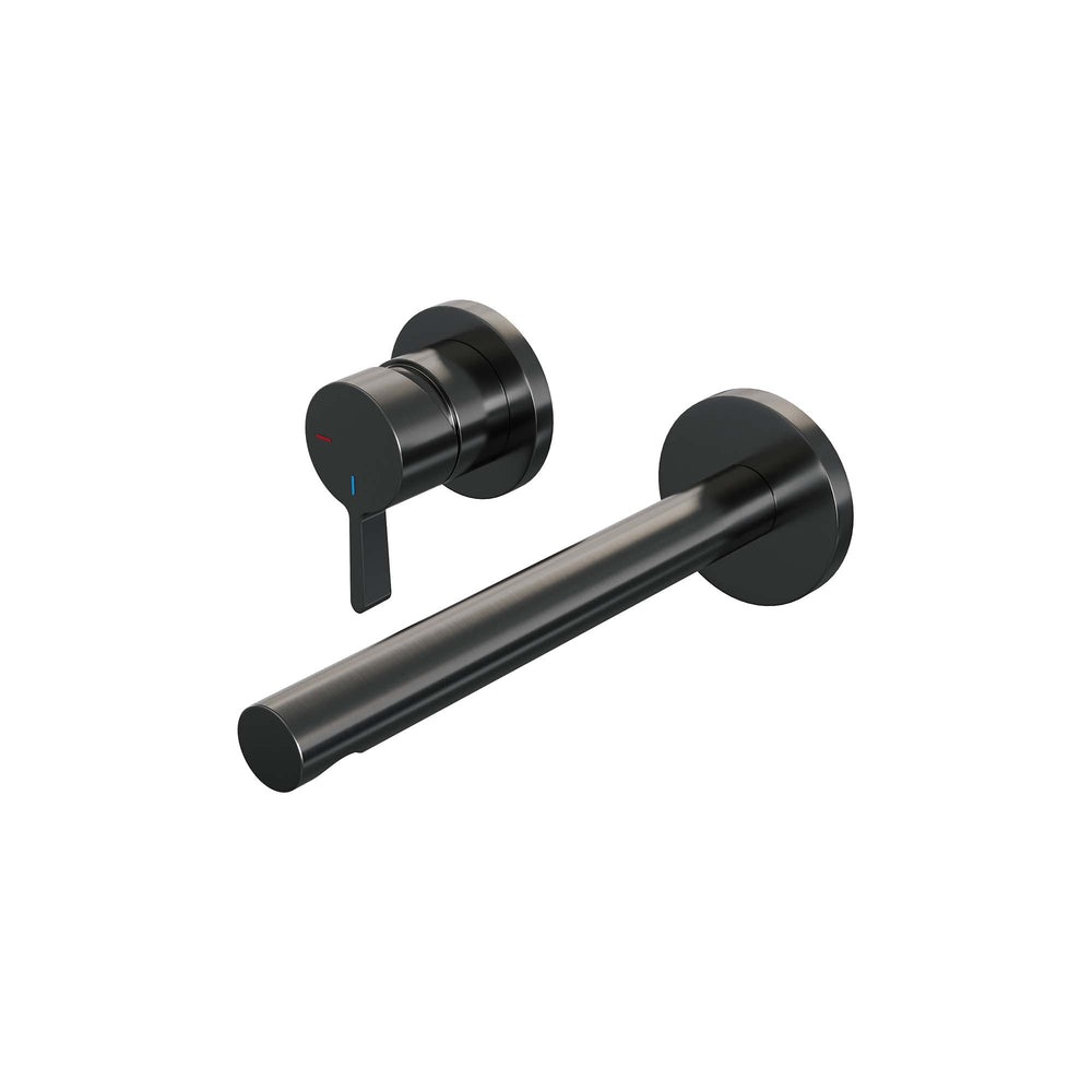 BRAUER Gunmetal Edition inbouw wastafelmengkraan met rechte uitloop en rozetten model E2 gunmetal geborsteld PVD