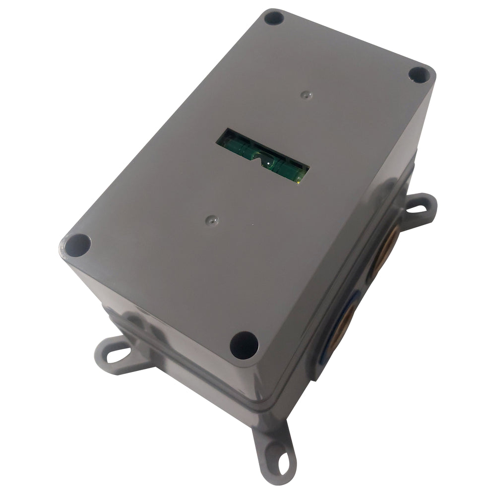 BRAUER Gunmetal Edition thermostatisch douchepaneel 2-weg omstelling calacatta gold SET 01 met 20 cm douchekop en gebogen muurarm en staaf handdouche en wandaansluitbocht en doucheslang gunmetal geborsteld PVD