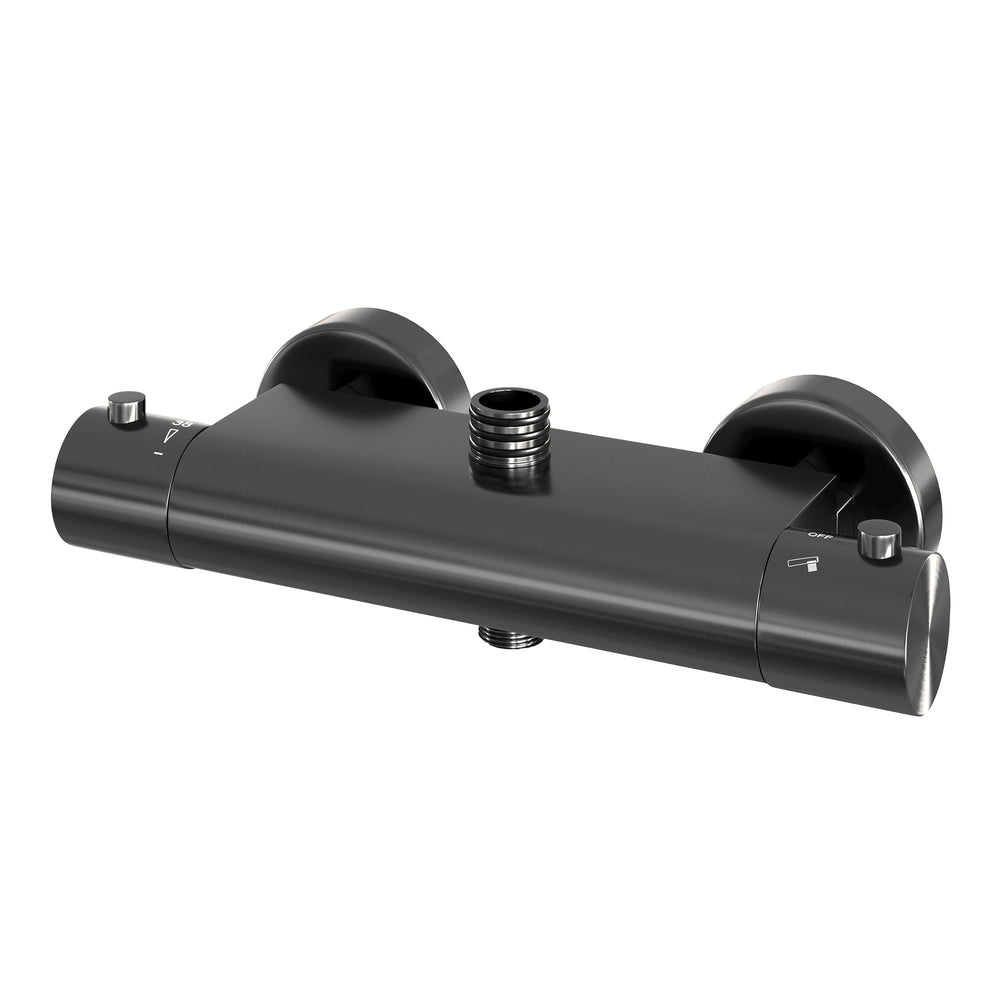 BRAUER Gunmetal Edition opbouw thermostatische regendouche SET 02 met 20 cm hoofddouche en 3-standen handdouche en doucheslang gunmetal geborsteld PVD 5-GM-240