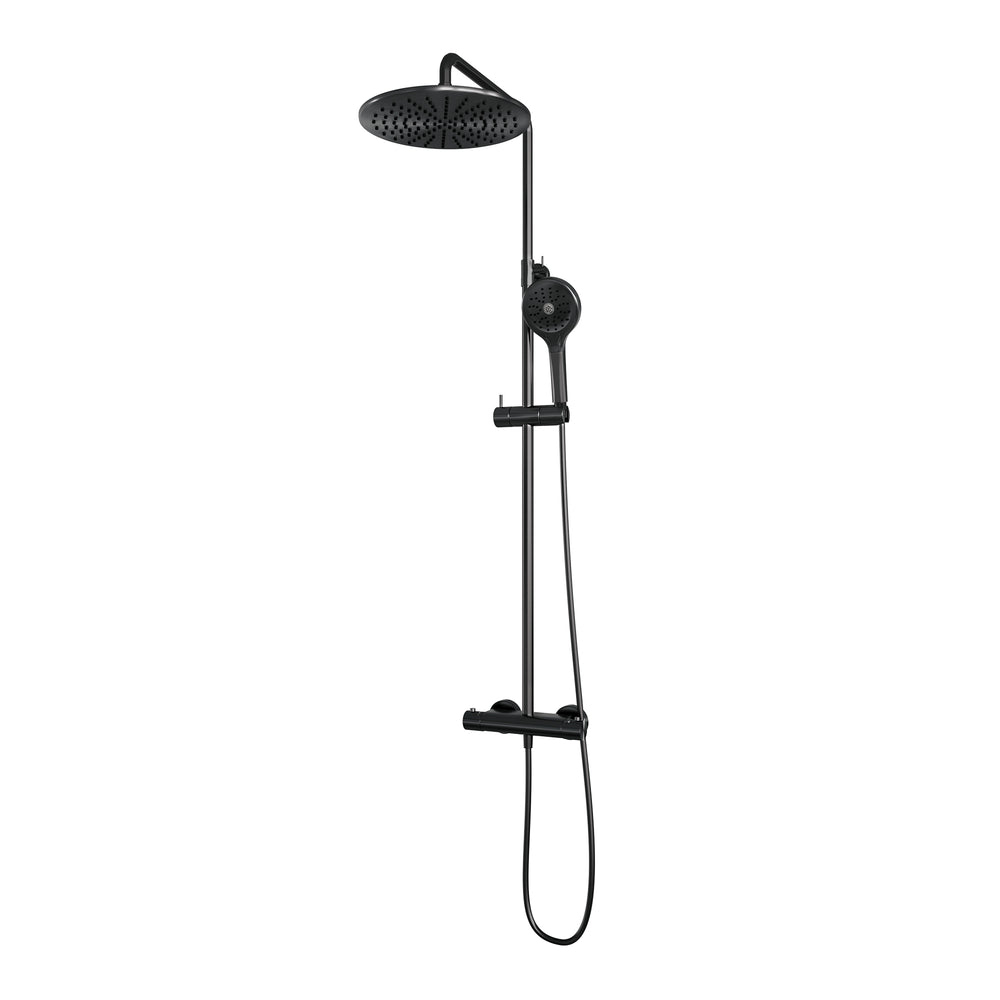 BRAUER Gunmetal Edition opbouw thermostatische regendouche SET 04 met 30 cm hoofddouche en 3-standen handdouche en doucheslang gunmetal geborsteld PVD 5-GM-242