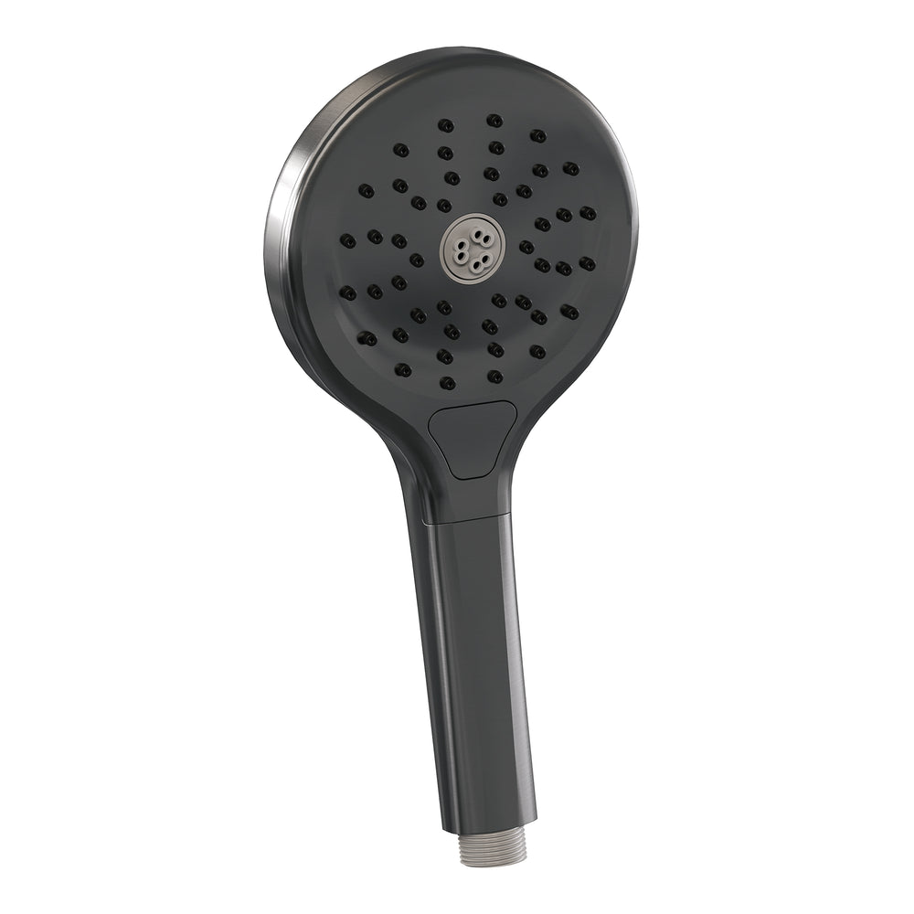 BRAUER Gunmetal Carving opbouw thermostatische regendouche SET 04 met 30 cm hoofddouche en 3-standen handdouche en doucheslang gunmetal geborsteld PVD 5-GM-256
