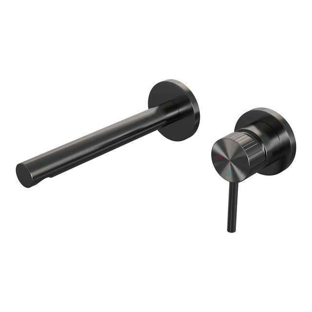 BRAUER Stripe inbouw wastafelmengkraan met rechte uitloop en rozetten model A1 gunmetal geborsteld PVD 5-GM-331