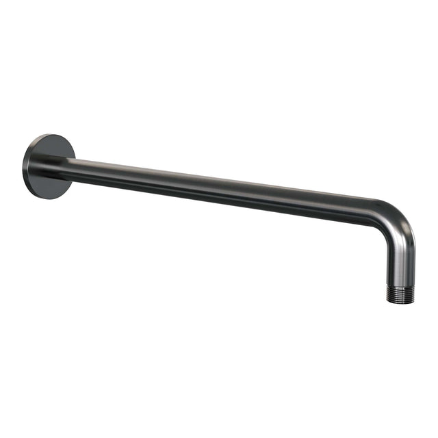 BRAUER Stripe thermostatische inbouw regendouche met drukknoppen SET 29 met 25 cm douchekop en gebogen muurarm en 3-standen handdouche en doucheslang en wandaansluitbocht gunmetal geborsteld PVD 5-GM-421