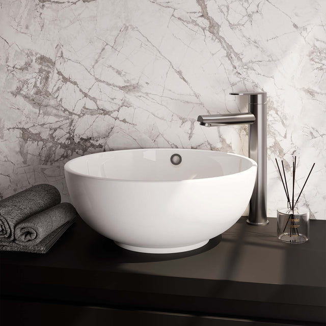 BRAUER Brushed Edition verhoogde opbouw wastafelmengkraan model C RVS geborsteld PVD