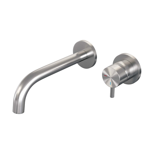 BRAUER Brushed Edition inbouw wastafelmengkraan met gebogen uitloop en rozetten model B1 RVS geborsteld PVD