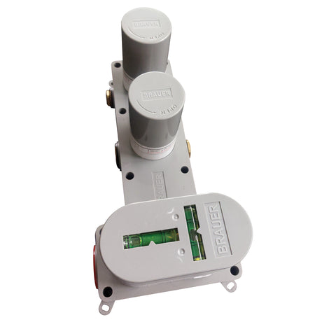 BRAUER Brushed Carving thermostatische inbouw regendouche SET 16 met 30 cm douchekop en gebogen muurarm en staaf handdouche en doucheslang en geïntegreerde glijstang RVS geborsteld PVD