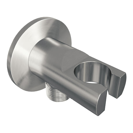 BRAUER Brushed Edition thermostatisch douchepaneel 2-weg omstelling calacatta gold SET 01 met 20 cm douchekop en gebogen muurarm en staaf handdouche en wandaansluitbocht en doucheslang RVS geborsteld PVD