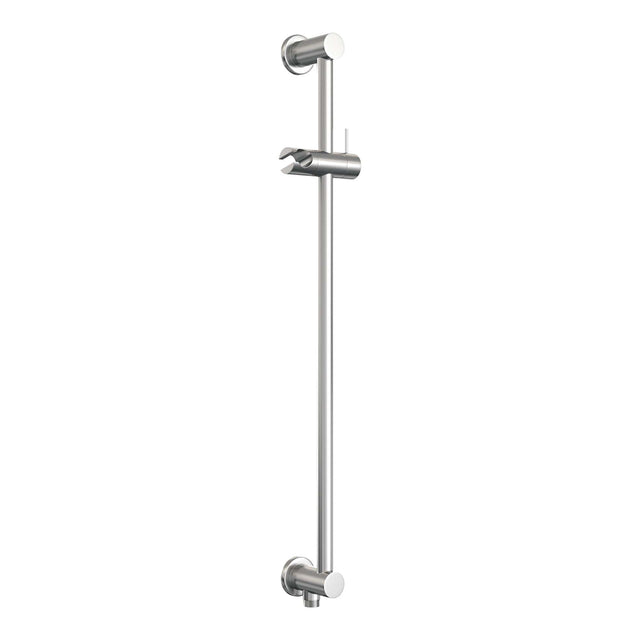 BRAUER Brushed Carving thermostatische inbouw regendouche met drukknoppen SET 61 met 20 cm douchekop en rechte muurarm en staaf handdouche en doucheslang en geïntegreerde glijstang RVS geborsteld PVD