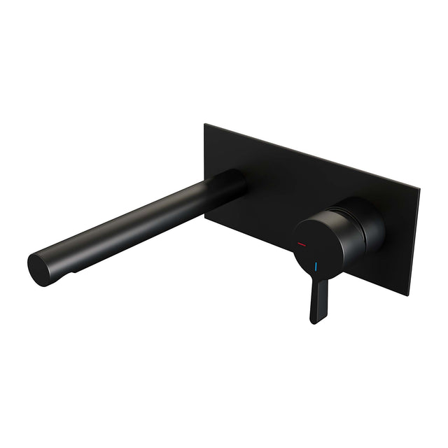 BRAUER Black Edition inbouw wastafelmengkraan met rechte uitloop en afdekplaat model E1 mat zwart