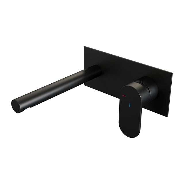 BRAUER Black Edition inbouw wastafelmengkraan met rechte uitloop en afdekplaat model C1 mat zwart