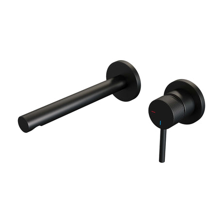 BRAUER Black Carving inbouw wastafelmengkraan met rechte uitloop en rozetten model A1 mat zwart 5-S-004-S6-65