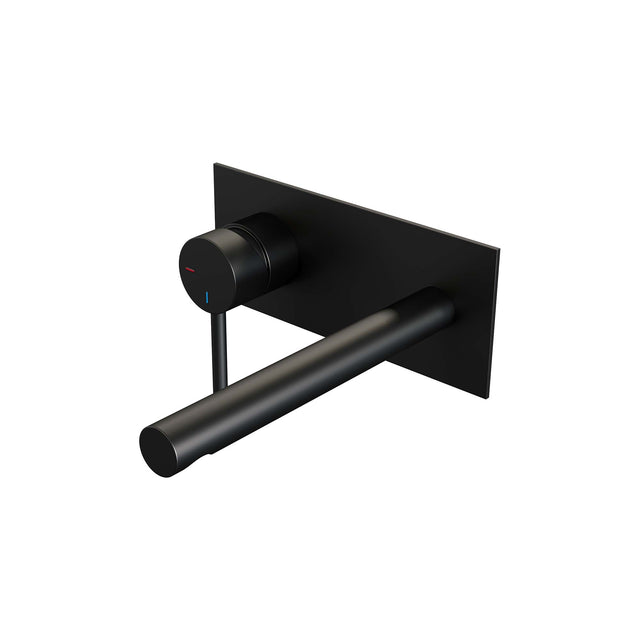 BRAUER Black Edition inbouw wastafelmengkraan met rechte uitloop en afdekplaat model A2 mat zwart