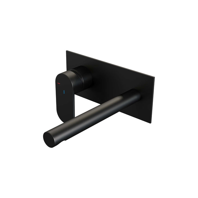 BRAUER Black Edition inbouw wastafelmengkraan met rechte uitloop en afdekplaat model C2 mat zwart